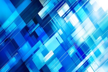 Abstract Blue Geometric Background with Overlapping Shapes