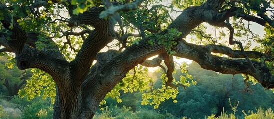 Large Oak Tree With Bendy Branches