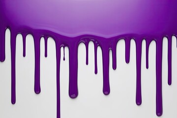 Purple Paint Drip on Isolated White Background