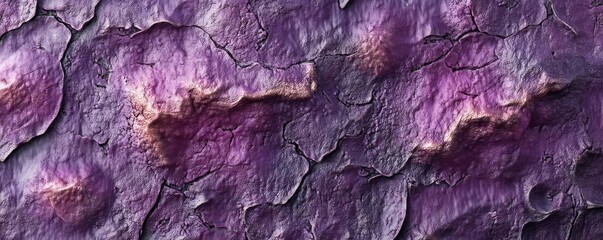 Naklejka premium Abstract texture featuring deep purple and cracked surface patterns, ideal for backgrounds and creative projects.