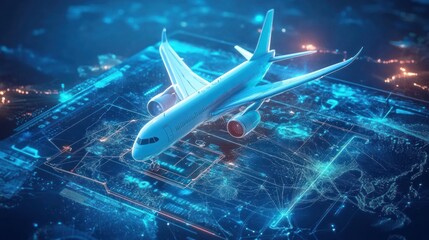 Airplane on a Digital Map