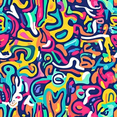 Obraz premium Vibrant Abstract Pattern with Colorful Swirls and Shapes