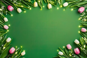 Vibrant Green Background with Luminous Details for Fresh Springtime Appeal