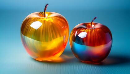 Glass apple radiates elegance.