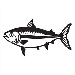  Anchovy mackerel fish silhouette vector art illustration.