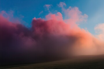 Naklejka premium Vibrant Shadows and Mist An Artistic Fusion of Colors and Textures