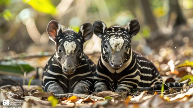 Both baby and adult banteng are white with black spots,