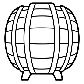 recommend clip art: wine barrel outline coloring book page line art drawing
