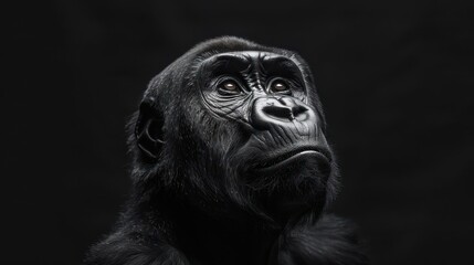 Fototapeta premium Monkey with human eyes looking out