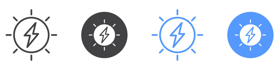 Alternative energy icon flat line symbol set.