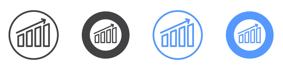 Bar Chart Icon flat line symbol set.