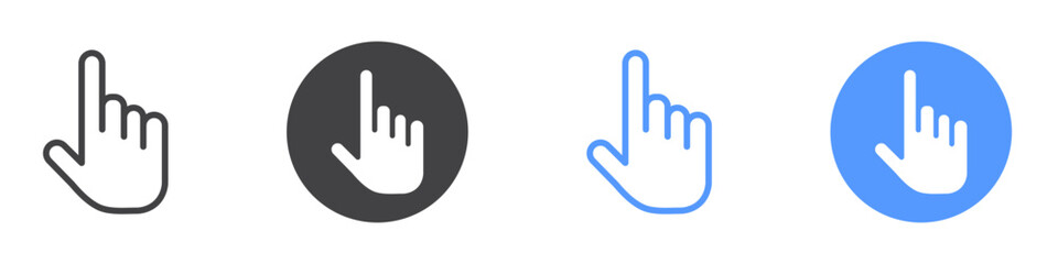 Obraz premium Cursor hand icon flat line symbol set.