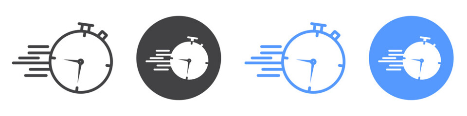 Express icon flat line symbol set.
