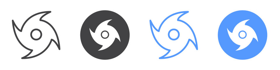 Obraz premium Hurricane icon flat line symbol set.