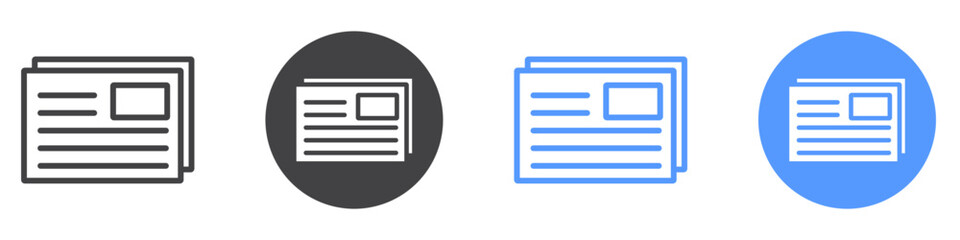 News icon flat line symbol set.