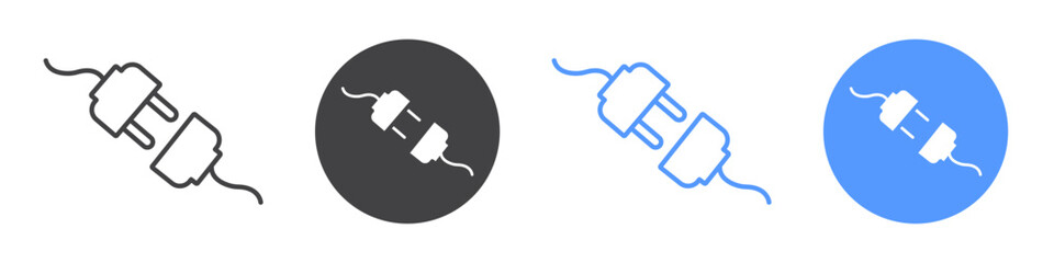 Plugin icon flat line symbol set.