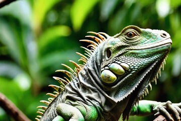 Fototapeta premium iguana on a branch