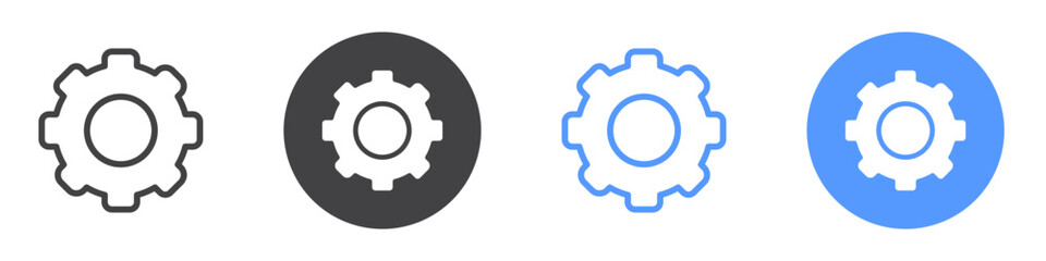 Settings icon flat line symbol set.