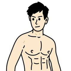 Fototapeta premium cute man cartoon on white background