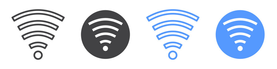 Wifi Signal icon flat line symbol set.