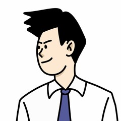 cute man cartoon on white background