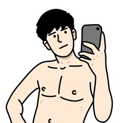 Fototapeta premium cute man cartoon on white background