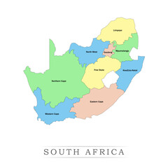 Fototapeta premium South Africa administrative divisions. South Africa map illustration vector.
