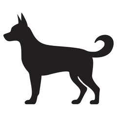 This is a simple black and white illustration of a cat silhouette.