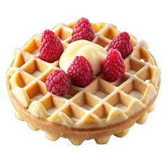 waffles with raspberries