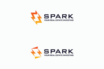 letter S with spark logo design template