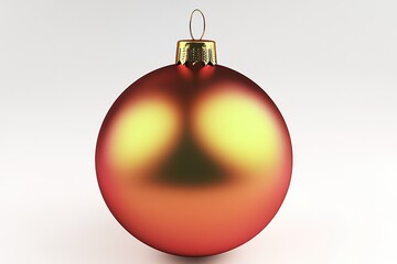 A shimmering red and gold Christmas ornament glistens brightly, capturing the warmth and joy of the holiday season in a cozy, festive atmosphere