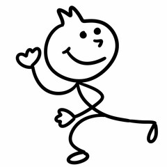 cute and happy cartoon on white background