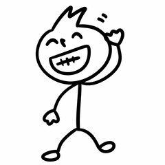 cute and happy cartoon on white background