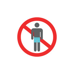 The design vector of the no topless warning templete.