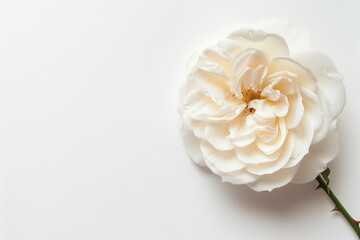 Single Rose on Clean Solid Background