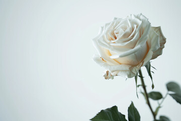 Single Rose on Clean Solid Background
