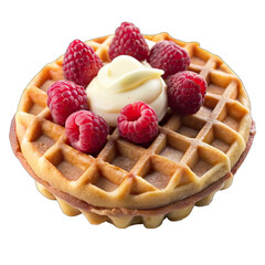 waffles with raspberries