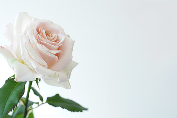 Single Rose on Clean Solid Background