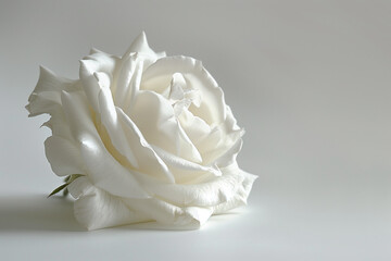 Single Rose on Clean Solid Background