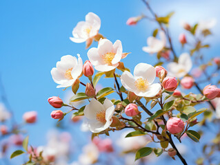 Amazing A blue sky with white roses