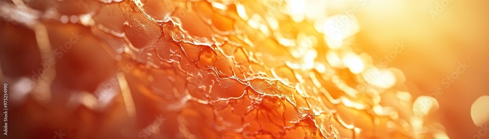 Aufkleber a close-up view of textured surface with warm lighting, showcasing intricate details and patterns in