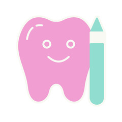 tooth with pencil
