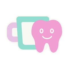 tooth with glass of water