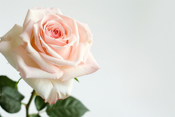 Single Rose on Clean Solid Background