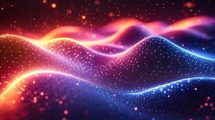 Abstract Red and Blue Bokeh Light Waves Background