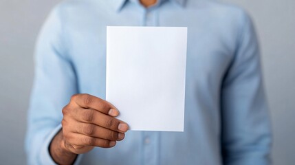 Close-up of a hand holding a paper ballot, ready to be placed into the box, voter action, democracy in practice.