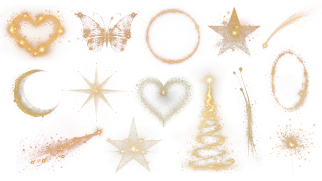 PNG Lighting effect element set, transparent background - Powered by Adobe