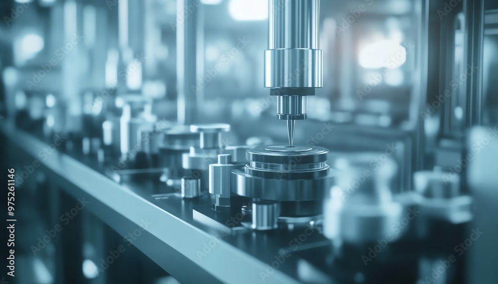 Poster close-up of a robotic arm performing a precision task on an assembly line