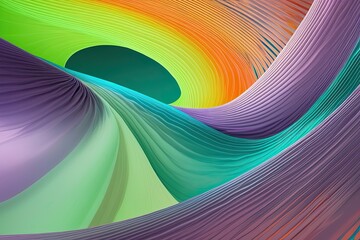 Vibrant Lime Orange Lavender Turquoise Wave Texture for Retro Dance Celebration Event