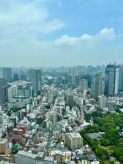 Obraz premium view of Tokyo, Japan from rooftop hotel